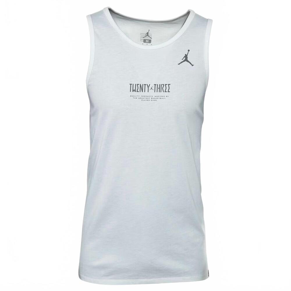 NEW JORDAN men's 3 mesh dri fit basketball tank in white